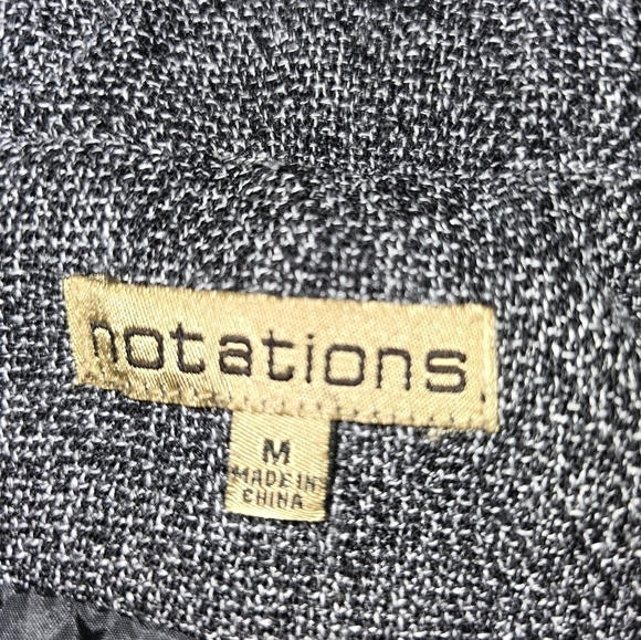 Notations women's blazer in medium color black gray 2button has spot on chest - Picture 8 of 10